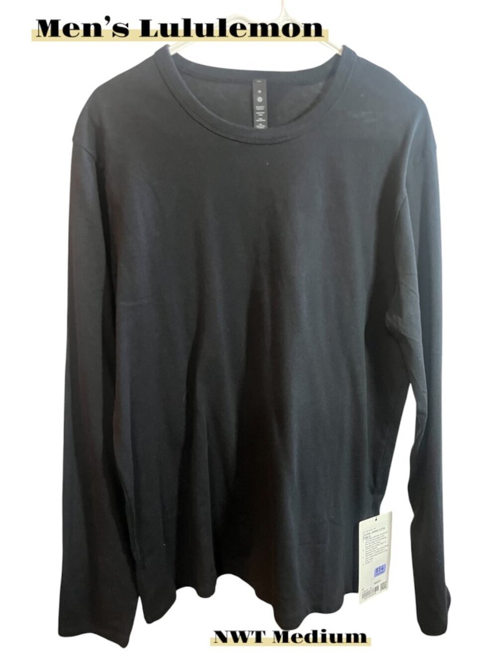 🌟 Lululemon Men's Cotton Jersey Long Sleeve - NWT - Black - Size M 🖤