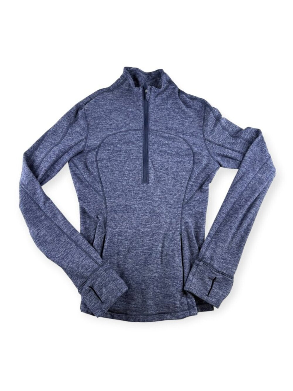 🌟 Lululemon Run Briskly 1/2 Zip - Heathered Cadet Blue - Size 4 🖤