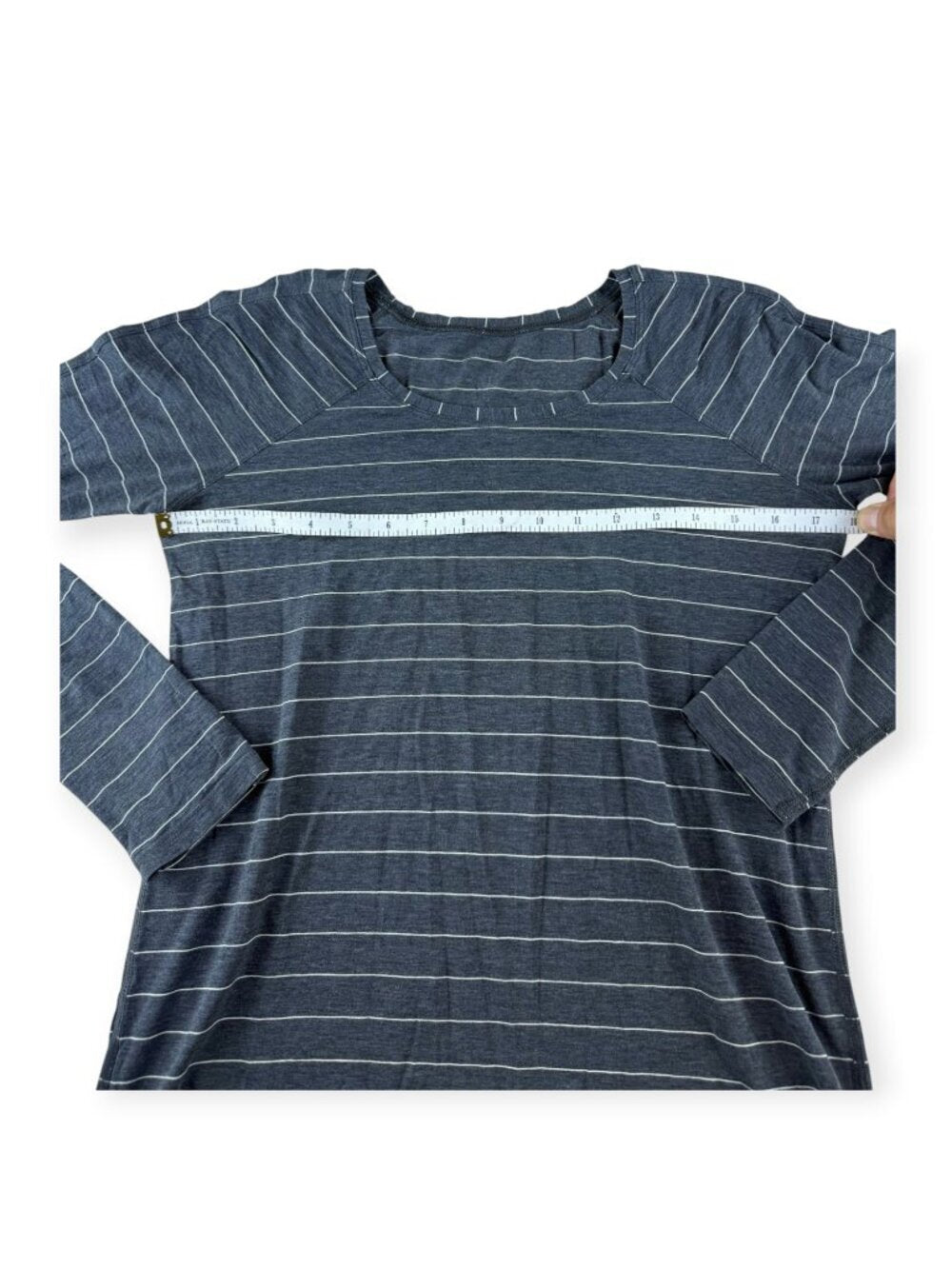 🌟 Lululemon Love Long Sleeve - Short Serve Stripe Heathered Medium Grey/White