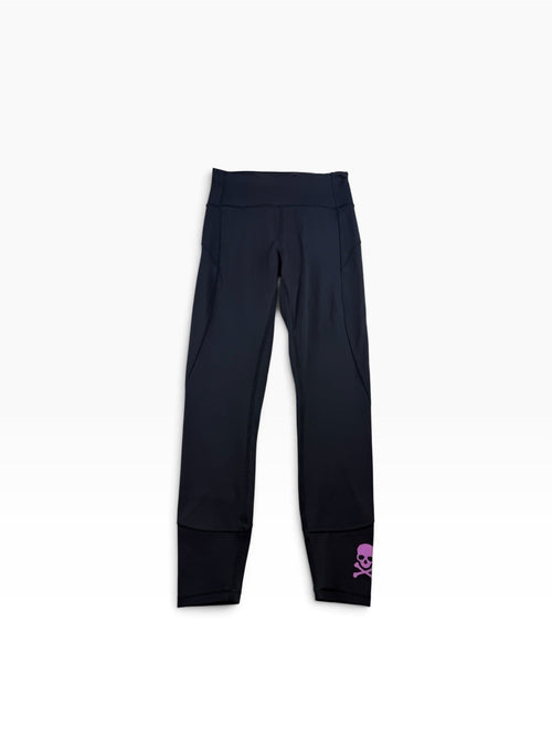 ☠️ Lululemon x SoulCycle Legging - Black with Pink Skull Logo - Size 6 💕