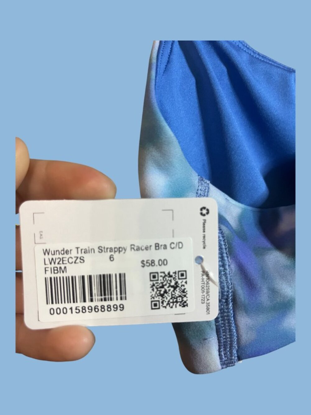 🍋Lululemon Wunder Train Strappy Racer Bra 💙🏎️