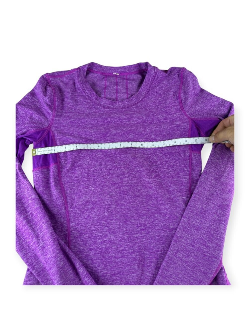 🌟 Lululemon Run Dash Long Sleeve Ruffle Back - Heathered Purple - Size L 🖤