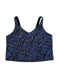 🌟 Lululemon Cropped Tank - Like New - Blue/Black/Brown Abstract Print - Size 16