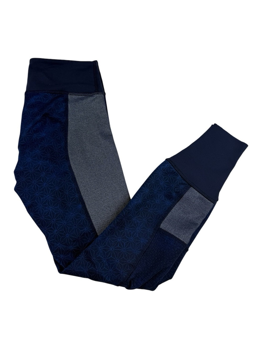 🍋 Lululemon Wunder Under Pant Sashiko Star - Inkwell Rugged Blue - Size 4 🌀