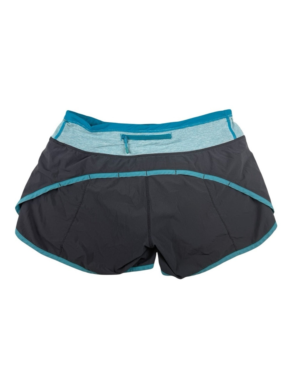 🍋Lululemon Run: Speed Short - Like New - Coal Surge Wee Stripe Surge - Size 6 🩵