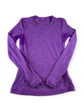 🌟 Lululemon Run Dash Long Sleeve Ruffle Back - Heathered Purple - Size L 🖤