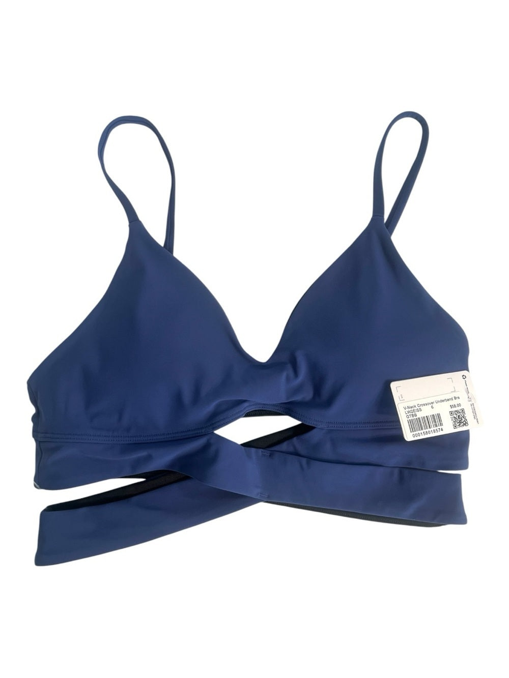🍋Lululemon V-Neck Crossover Underband Bra - NWT - Gatsby Blue - Size 6 💙