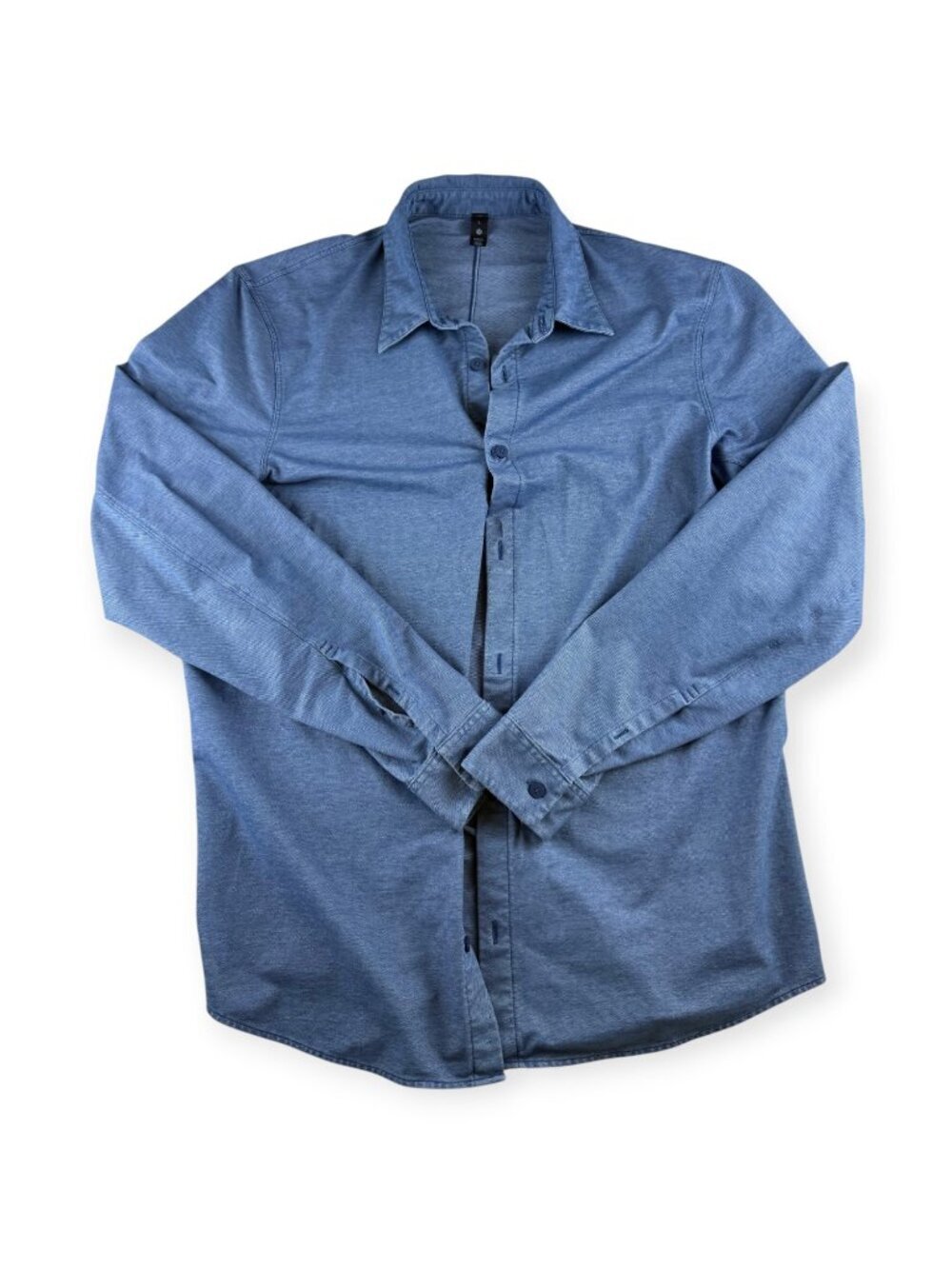 🌟 Lululemon Commission Long Sleeve Shirt - River Blue Enzyme Dye - Size L 🖤