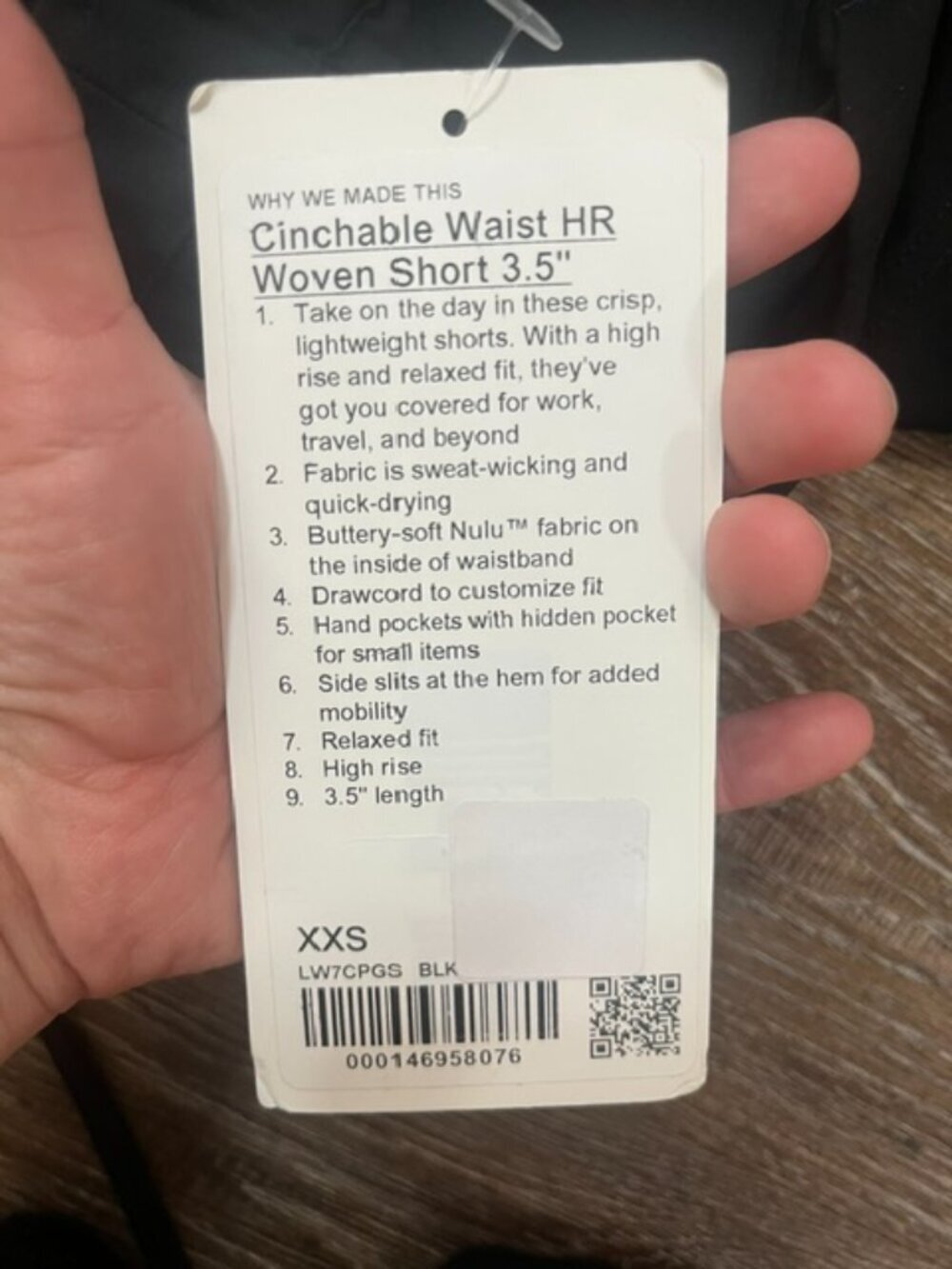 🍋Lululemon Cinchable Waist HR Woven Shorts 3.5" - NWT - Black - Size XXS 🖤