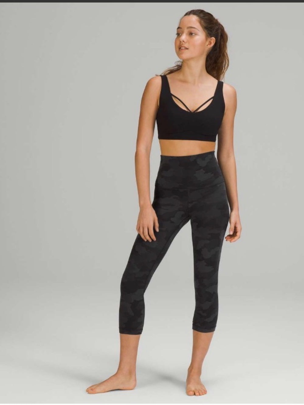 🍋 Lululemon Align Super-HR Crop 21” - Heritage 365 Camo Deep Coal - Size 6 ♣️
