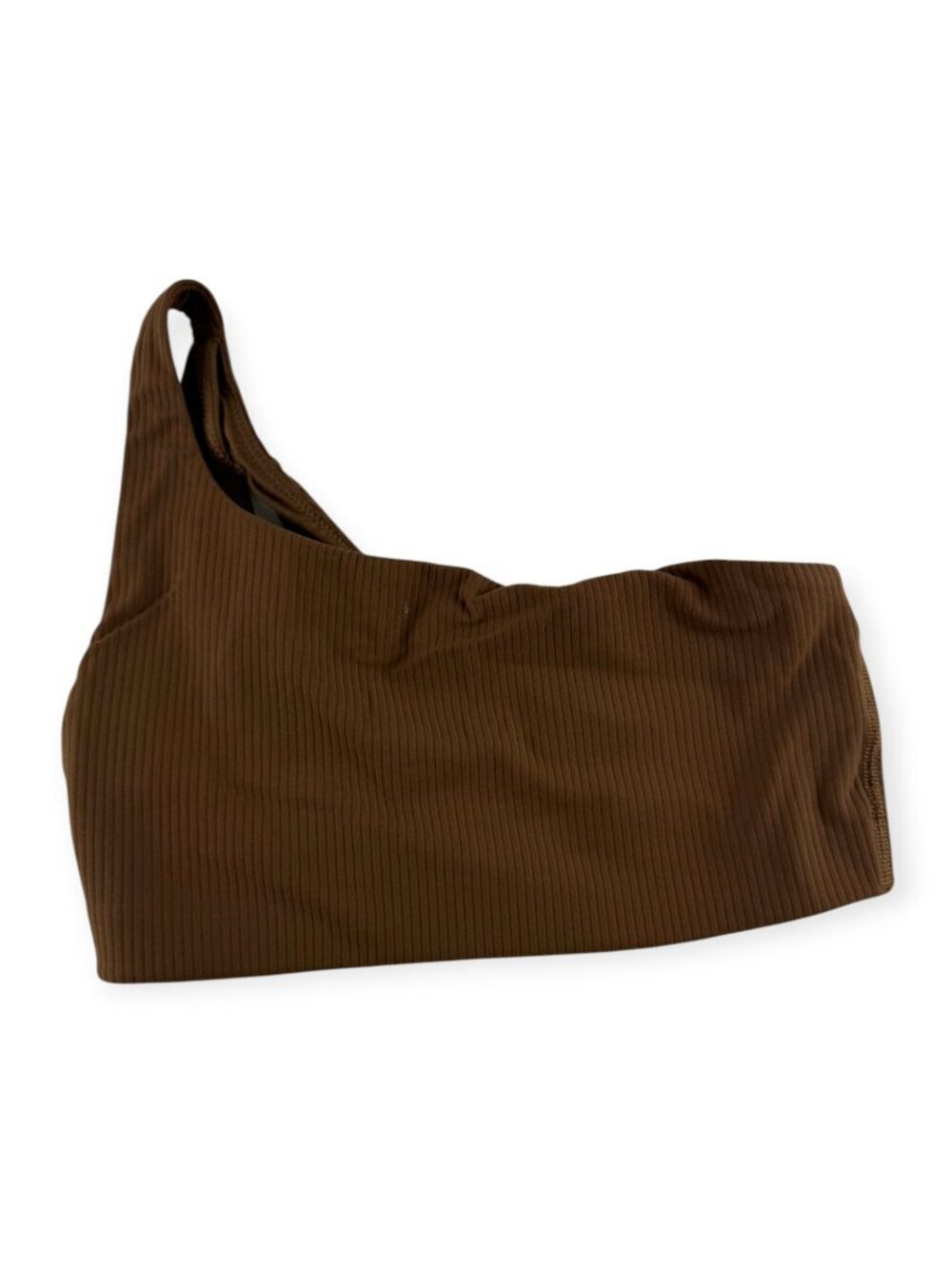 🌟 Lululemon Ribbed Nulu Asymmetrical Yoga Bra *Light Support, A/B Cup - Java -