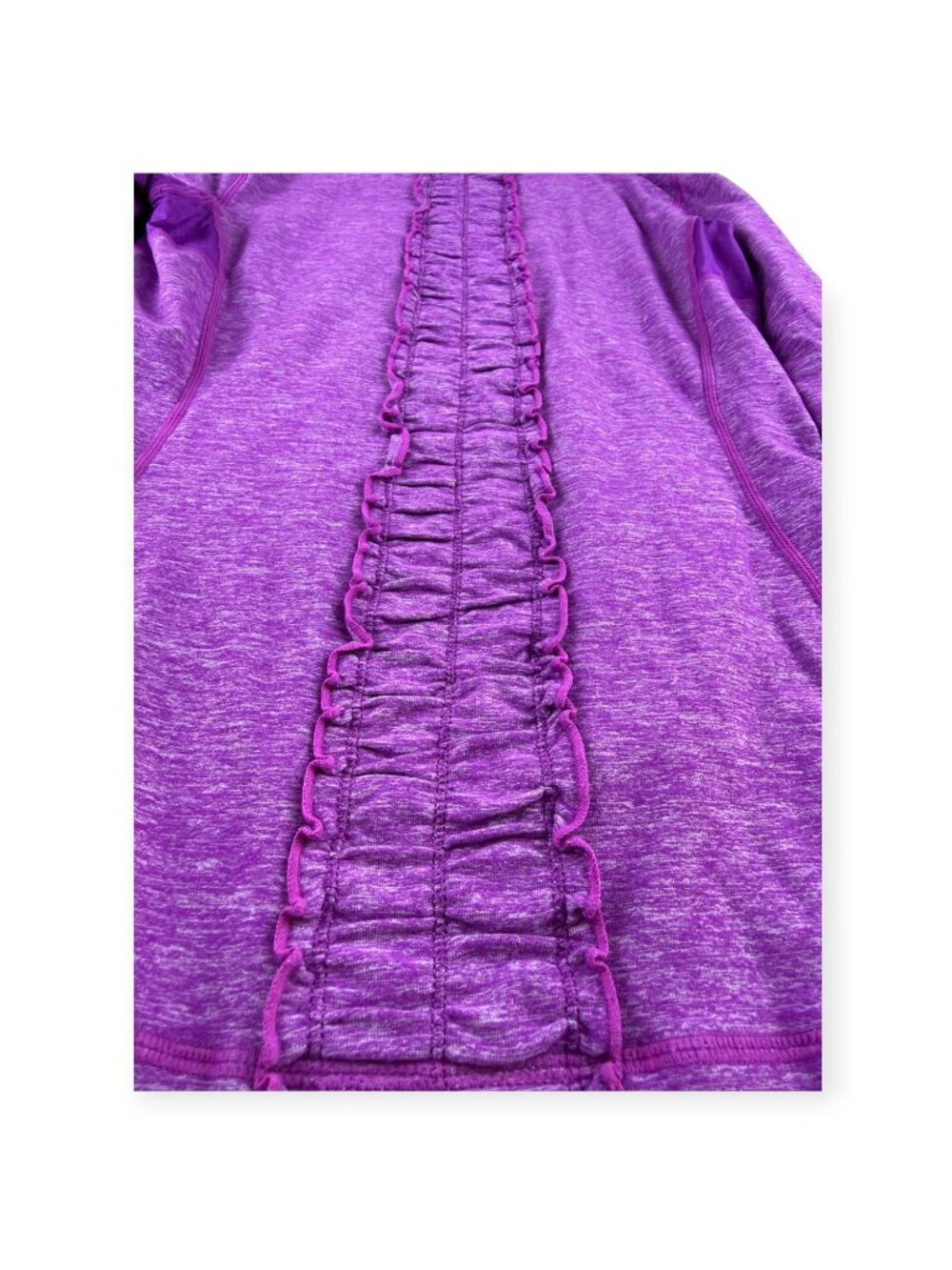 🌟 Lululemon Run Dash Long Sleeve Ruffle Back - Heathered Purple - Size L 🖤