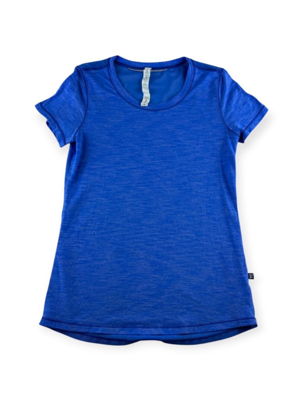 🌟 Lululemon Beat The Heat Short Sleeve - Heathered Pipe Dream Blue - Size 4 🖤