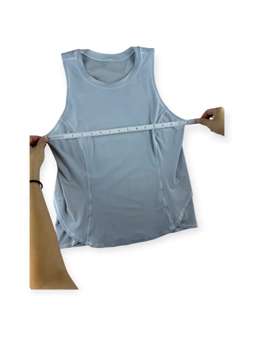 🌟 Lululemon Fold-Over Running Tank Top - Powder Blue - Size M 6/8 🖤